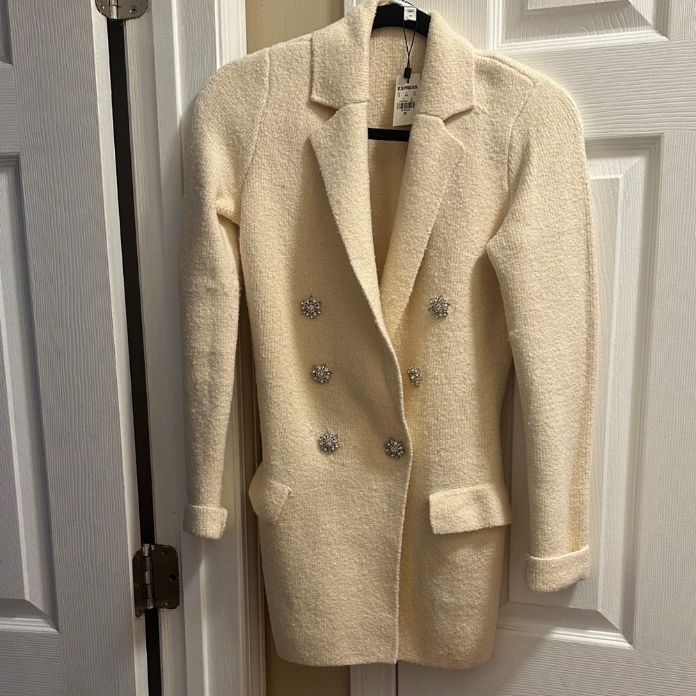 Lovers + Friends Cream Blazer with Decorative Buttons